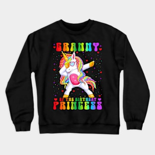 The Birthday Princess Dabbing Rainbow Unicorn Girl Crewneck Sweatshirt